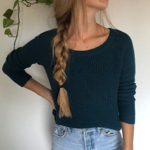 Dark turquoise sweater. Long sleeve. XS